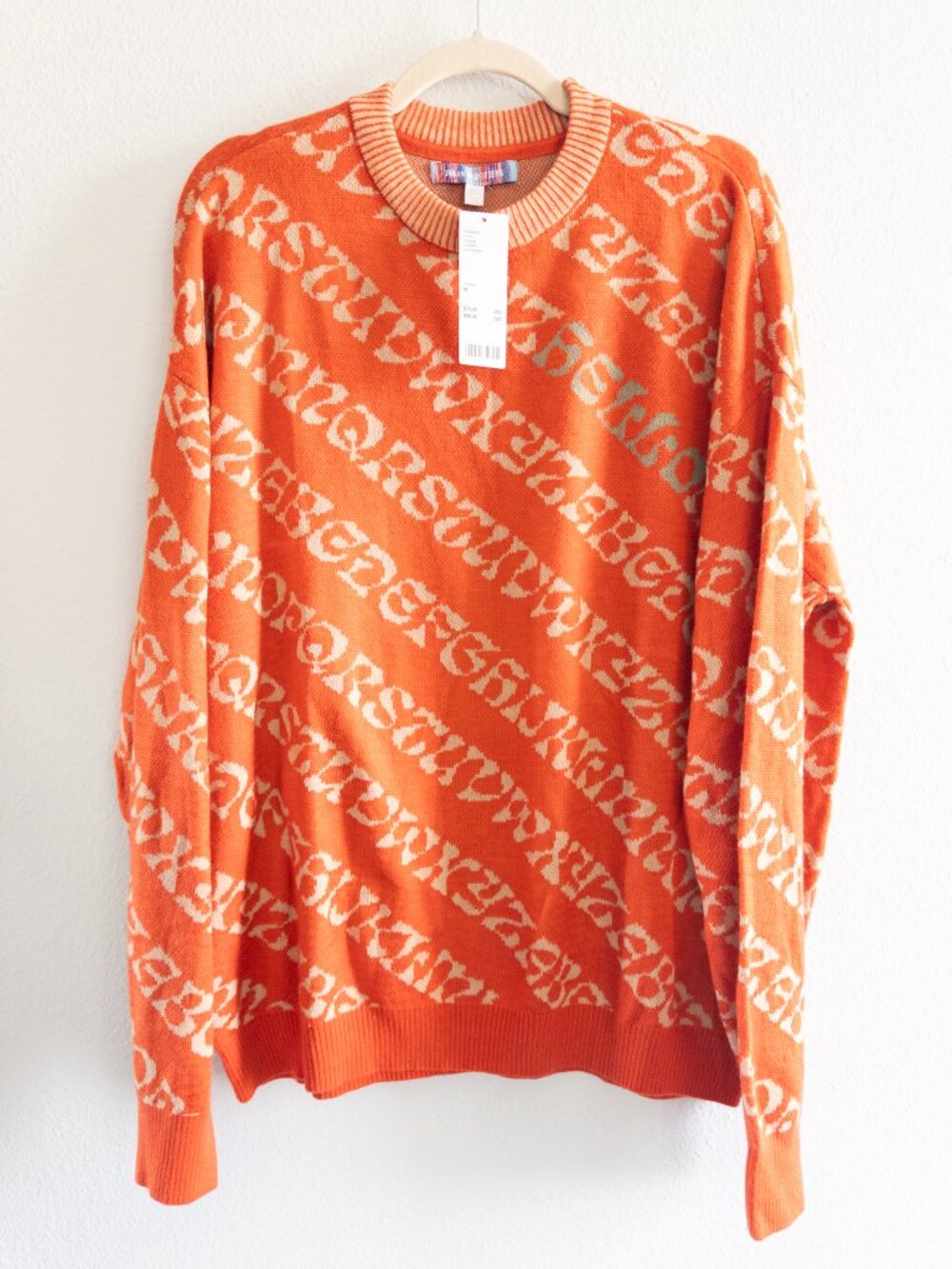 NWT Urban Outfitters Orange Graphic Cotton Pullover Sweater size M